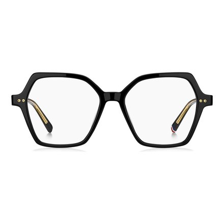 Schwarze Sechseckfassung mit goldenem Bügel · Tommy Hilfiger