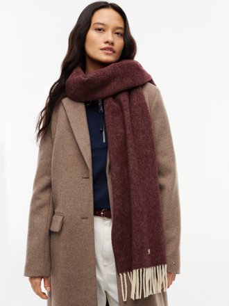Tommy Hilfiger Wollschal mit Fransen, bordeaux