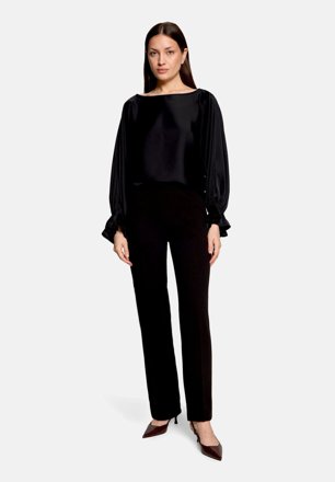 Vera Mont Satinbluse mit Fledermausärmeln, schwarz