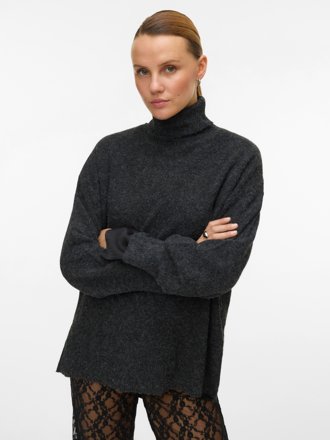 Vero Moda Rollkragenpullover, dunkelgrau