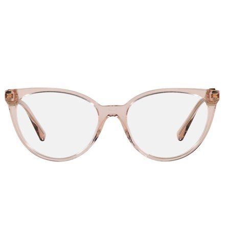 Nudefarbene Cat-Eye aus klarem Acetat · Versace